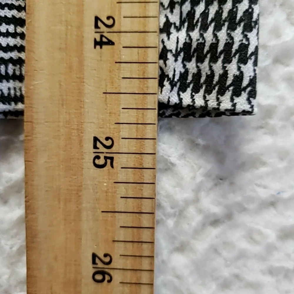 Zac & Rachel Dress Pants Women 6P Black White Glen Plaid Houndstooth Stretch